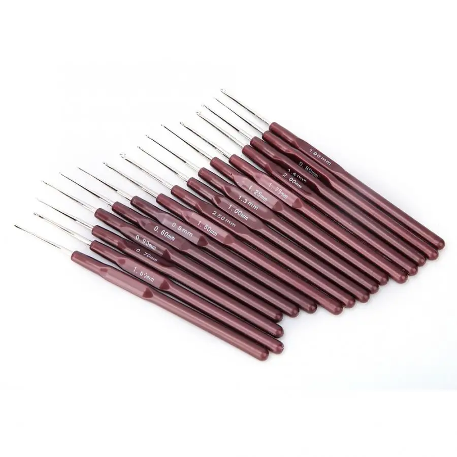 Sewing Tools Plastic Handle Ultra-fine Lace Crochet Hook Set Stainless Steel Knitting Needle DIY Tool | Дом и сад