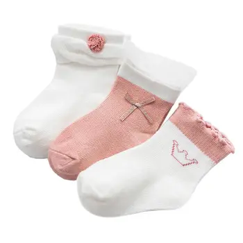 

Newborn Baby Girls Socks Infant Princess Breathable Cotton Lace Bow Ankle Socks GXMB