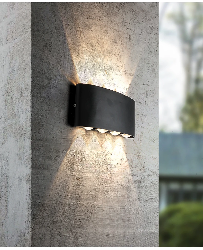 Настенный светильник в скандинавском стиле, светодиодный алюминиевый светильник для наружного использования, белый, черный, современный светильник для дома, лестницы, спальни, прикроватный светильник для ванной комнаты ZBW0010