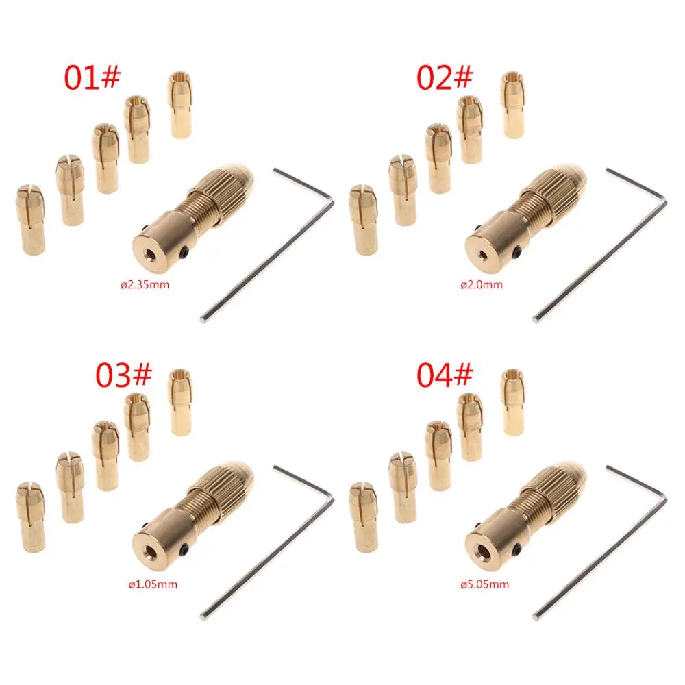 7Pcs/Set 2/2.35/4.05/5.05mm Electric Motor Shaft Mini Chuck Fixture Clamp 0.5-3.0mm Small To Drill Bit Micro Chuck Fixing Device