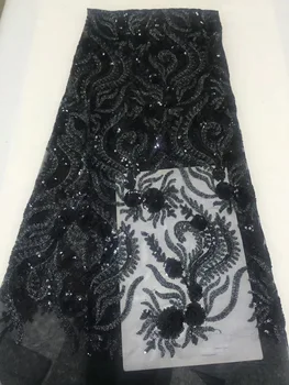 

Nigeria Embroidered Wedding Dress African Lace Fabric 2018 High Quality Lace in Sequin French Net Lace CD21172