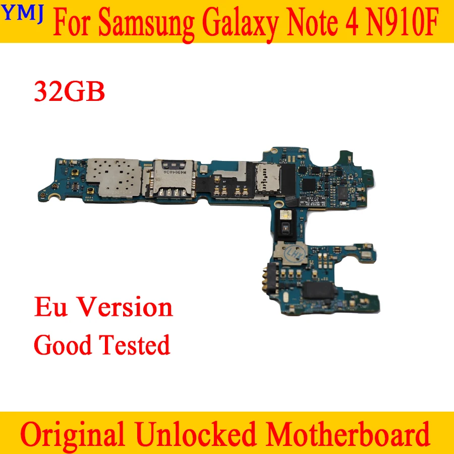 Европейская версия материнской платы для Samsung Galaxy Note 4 N910F оригинальная