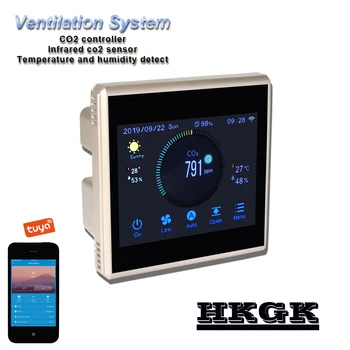 

Tuya App Wifi CO2 detector air quality controller,for Meeting room, home ventilation system