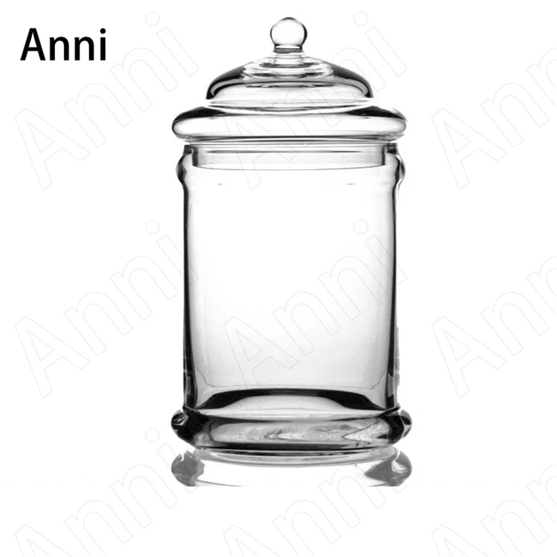 Creativity Clear Glass Bottle European Modern Transparent Crystal Candy Snacks Storage Jar with Lid Wedding Decoration Ornaments 3