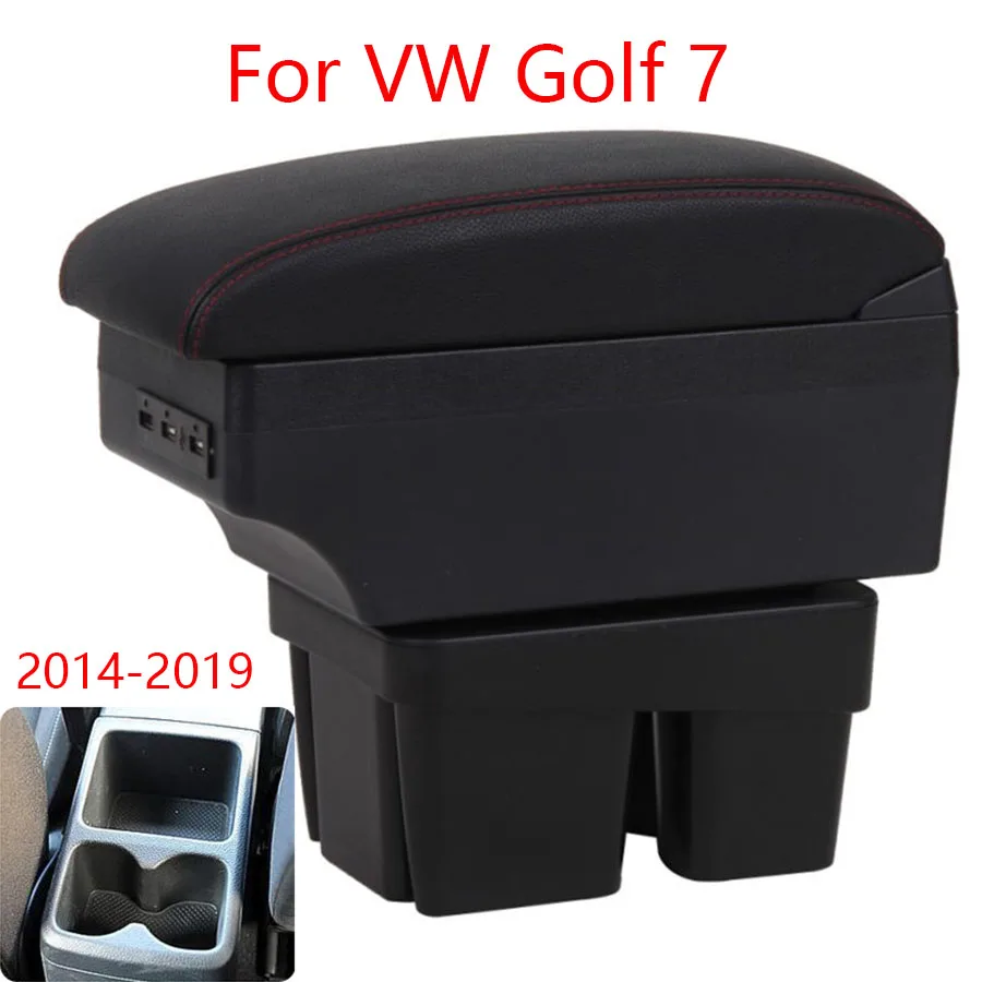 

For VW Golf 7 Armrest box Mk7 2014 2015 2016 2017 2018 2019 Interior special Retrofit parts Car Armrest box Center Storage box