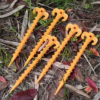

Plastic Screw Plastic Outdoor Spiral Sports Hiking Accessories Camping Tent Pegs Nails Travel Tent Nail Kit Tent Accessories