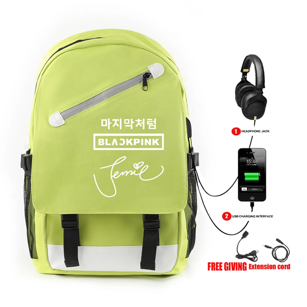 USB зарядка музыка Студенческая сумка для книг для мальчиков и девочек черный розовый рюкзак унисекс школьная сумка для подростков дорожный Рюкзак Школьная Сумка