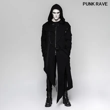 Готический съемный рукав свободная Длинная толстовка черная куртка панк уличный стиль ассиметричные мужские пальто ветровка Панк рейв Y-745