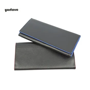 

New Style Cowhide Full Grain Leather Long Wallet Card Holder Purse Unisex for couples lovers