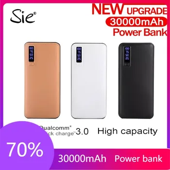 30000 20000mahパワーバンク大容量デジタル表示led照明携帯電話の充電器とusbインタフェース