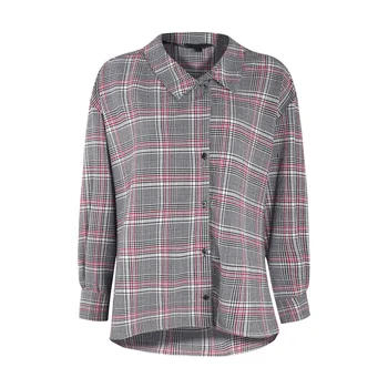 

Spring Plus Size Fashion Loose Plaid Long Sleeve 3XL-7XL Large Size Overweight Woman Casual Asymmetrical Shirt Lady Shirts