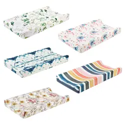Housse de matelas à langer ou drap pour berceau, bébé ou enfant en bas âge, imprimé floral, 