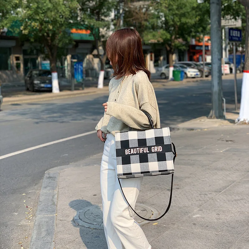 Модная клетчатая сумка, большая женская сумка,, роскошный бренд, известный дизайнер, из искусственной кожи, сумка через плечо, высокое качество