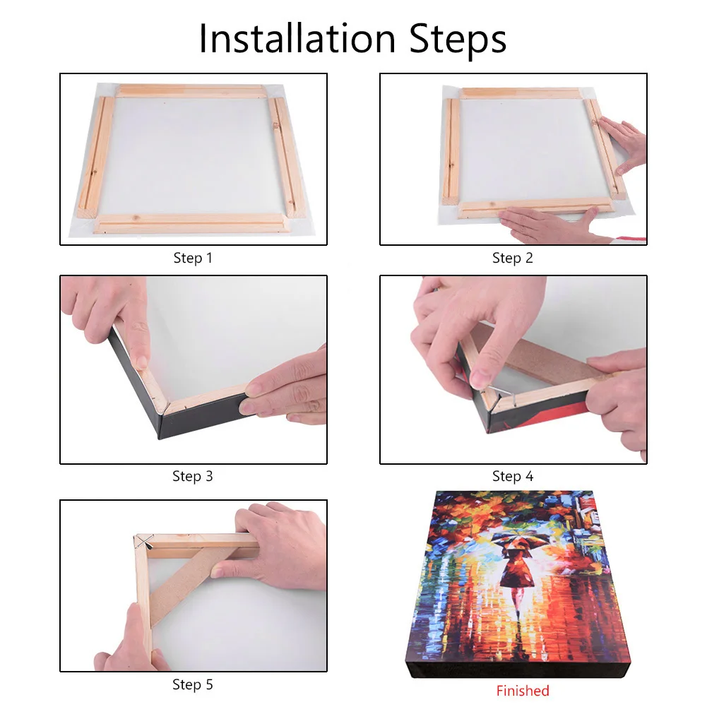 Big Diy Wood Frame For Canvas Oil Painting Wall Art Wooden Stretcher Bars Multiple Sizes Diamond Paintings Home Decor
