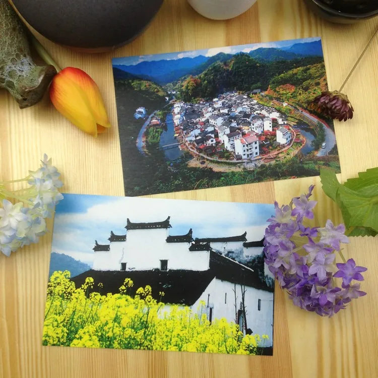 Wuyuan Beautiful Postcard Card Collection Art Lenticular Recycled Recordable 15*10cm 8pcs