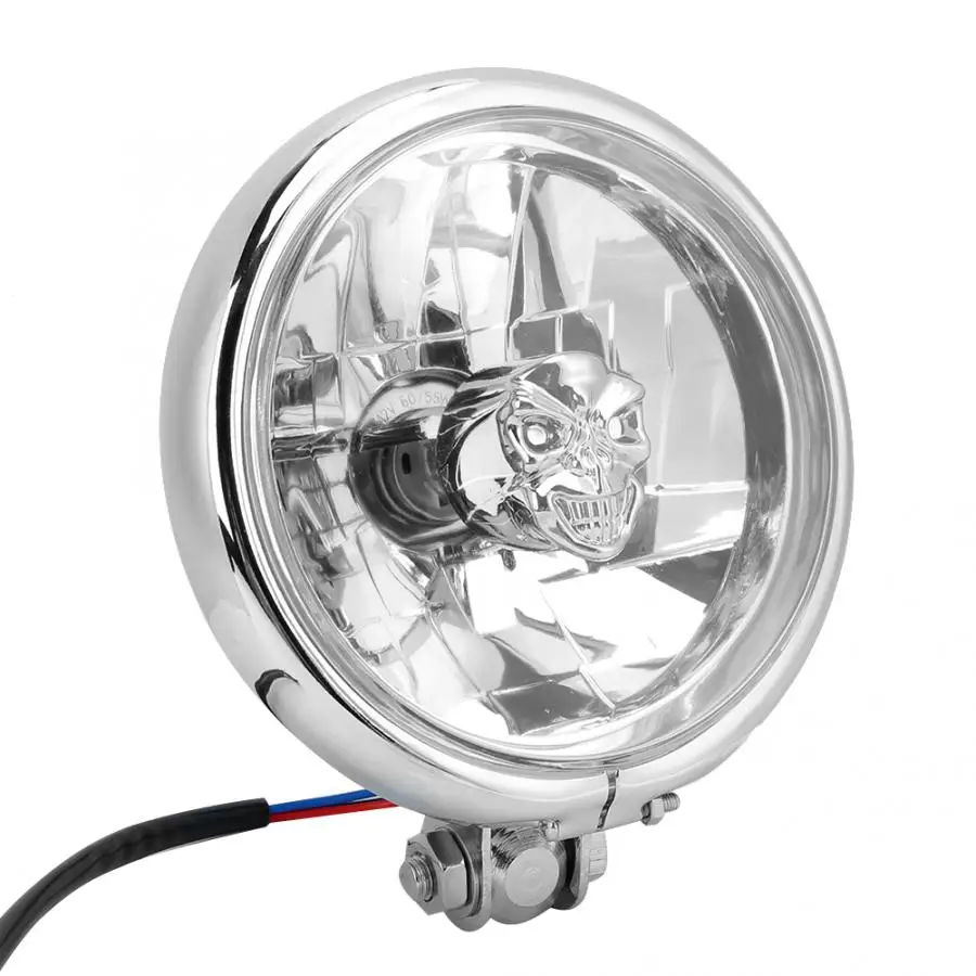 Хром ретро мотоцикл 5.75in Водонепроницаемый покрытие 12V 60/55W светодиодный фары