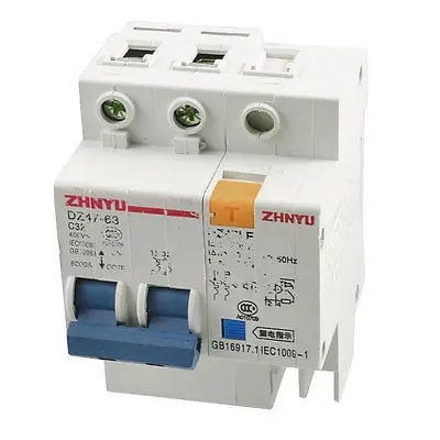 

DZ47LE 32A Rated Current AC400V 2 Pole ELCB Earth Leakage Circuit Breaker