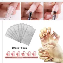 Набор для наращивания ногтей из волоконной бумаги и зажимов для маникюра DIY Набор инструментов для маникюра серебро/розовое золото/многоцветный