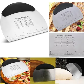 

ERMAKOVA Pastry Scraper Chopper Dough Scraper Cutter Baking Dough Tool Heavy Duty Durable Ergonomic Rubber Non-Slip Grip