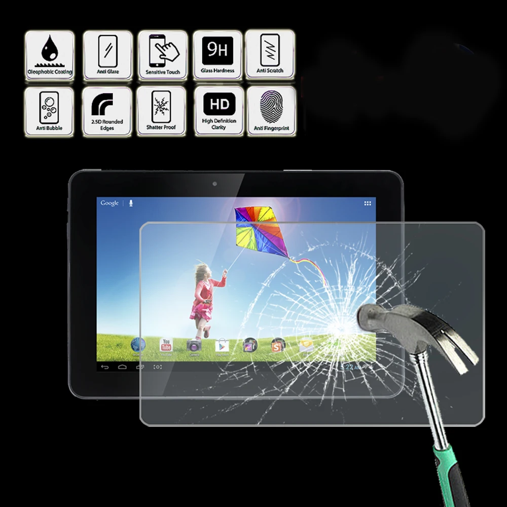 

Tablet Tempered Glass Screen Protector Cover for Hannspree HANNSpad SN1AT71B 10.1"- Ultra-thin Screen Film Protector Guard Cover