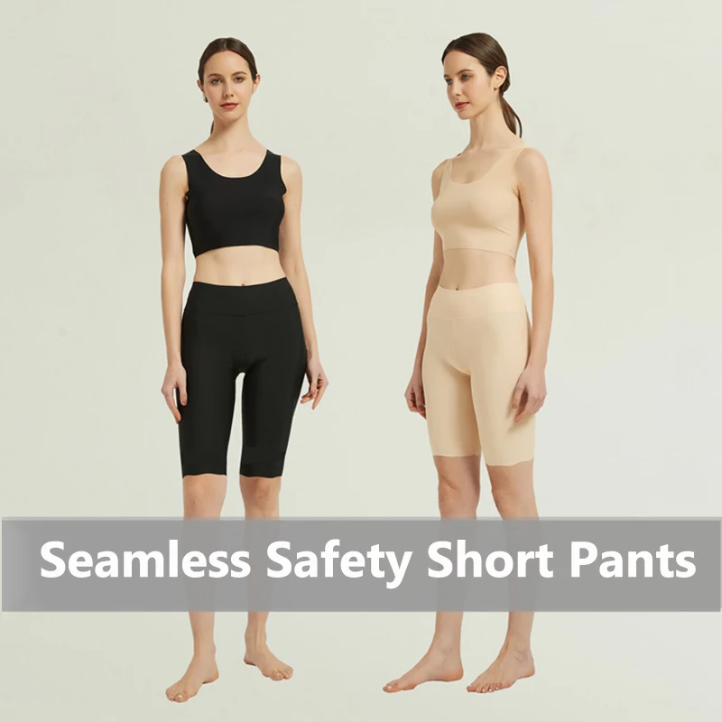 Seamless High Waist Safety Short Pants Women Plus Size Under Skirt Boxers Female Anti Chafing Thigh Panties Underwear Shorts safety shorts high waist shorts high waist panties seamless panties high waist underwear