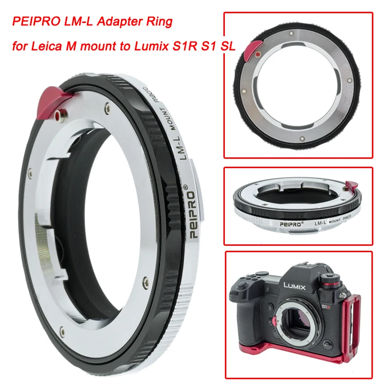 

PEIPRO LM-L Adapter Ring for Leica M mount Lens to Lumix S1R S1 SL Camera Lens Adapter Marco Camera Lens