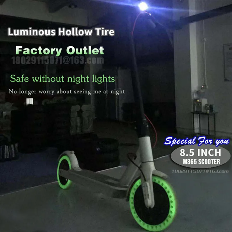 Best 1Pcs/2Pcs Electric Scooter Fluorescent Tire Shock Absorbers Rubber Solid Luminous Tire Non-inflatable Explosion-proof Tire 8