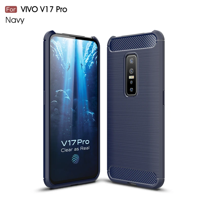 Чехол wolfrule для Vivo V17 Pro чехол противоударный бампер из углеродного волокна чехол для Vivo V17 Pro Чехол для телефона для Vivo V17Pro чехол 6,44" - Цвет: Blue