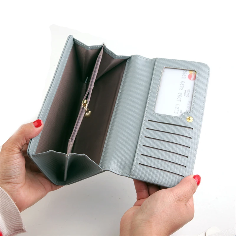 Новый дизайн Много отделов женские кошельки Trifold большой емкости держатель для