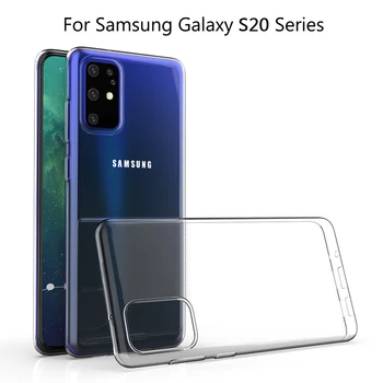 

For Samsung Galaxy S20 Ultra S20 Plus Slim Crystal Clear Transparent Soft TPU Back Case Protection Skin Camera Protect Cover