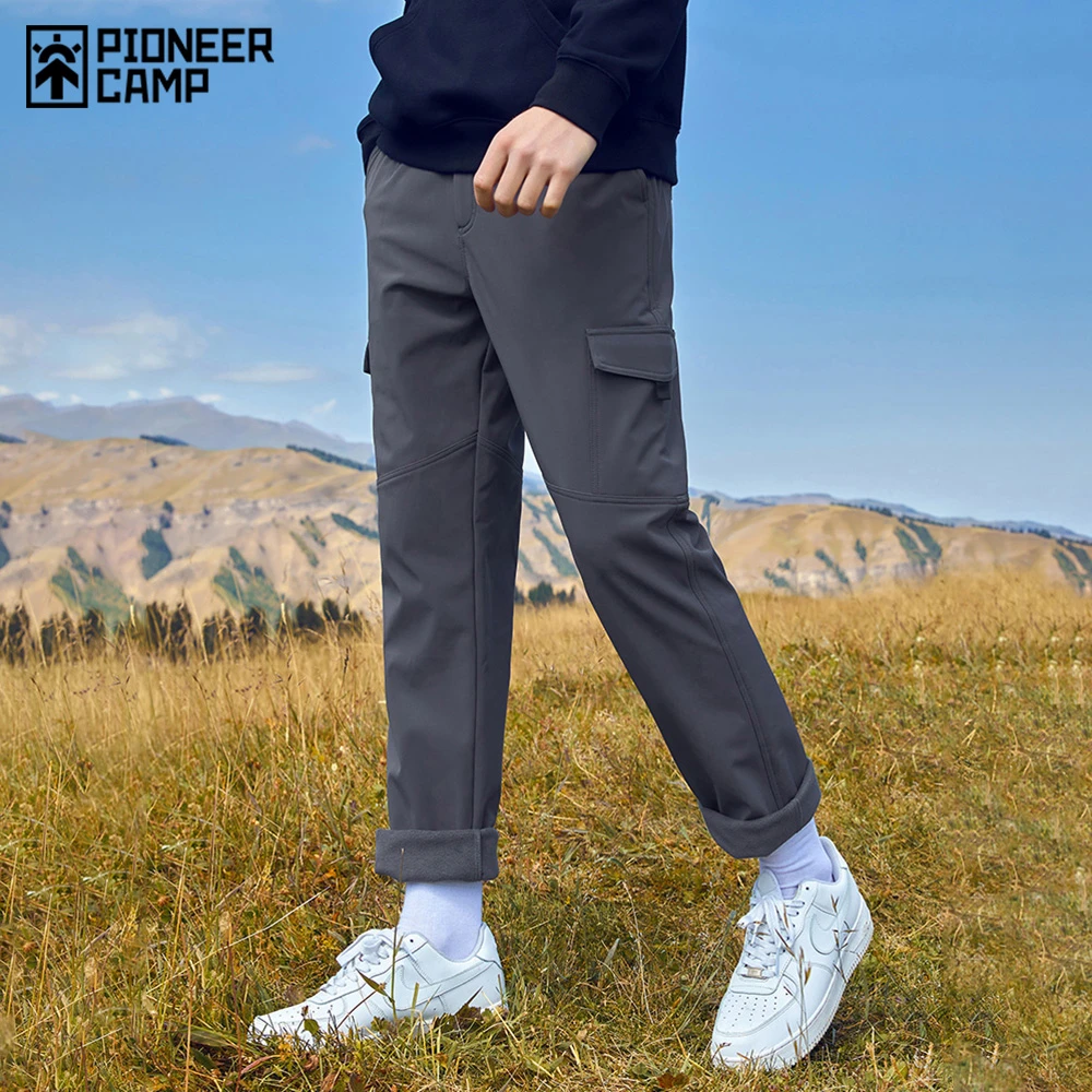 Pioneer pantalones Cargo para hombre, ropa cálida lana, informal, con Color negro, gris sólido, AXX902284, para invierno|Pantalones informales| - AliExpress