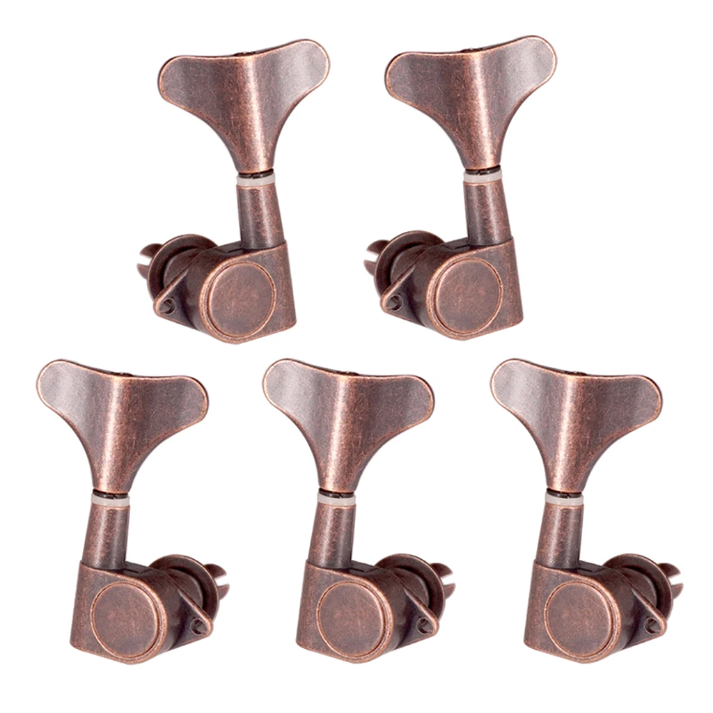 Fish Tail Buttons Bass String Tuners Pegs keys Machine Heads 2L3R Red Bronze