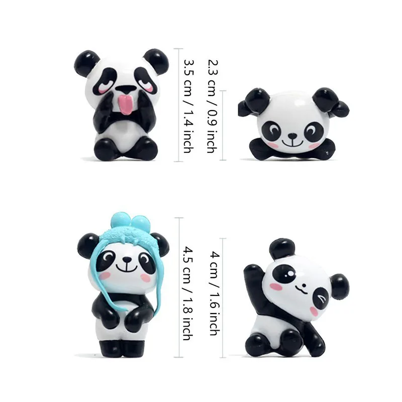 8pcs Cartoon Panda Fridge Magnets Removable Resin Refrigerator Sticker Home Message Holder Souvenir Magnetic Stickers Kids Gifts