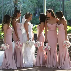 Элегантные розовые шелковые Сатиновые плиссированные вечерние платья для торжественных случаев, свадебные платья русалки на заказ