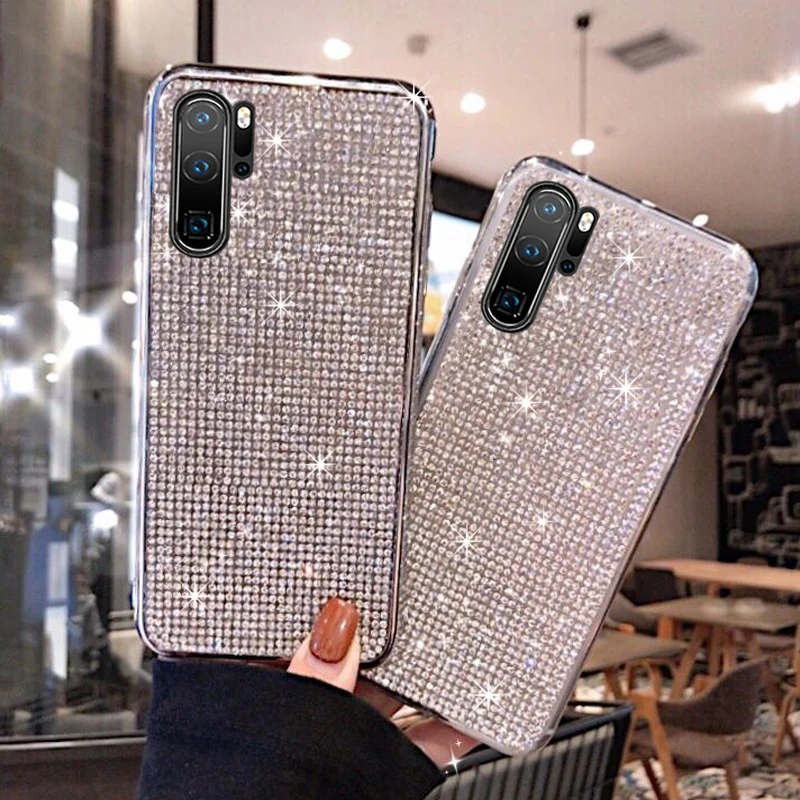 Роскошный блестящий чехол для телефона с бриллиантами, чехол для huawei p30 lite P30 Pro p30Mate 30 pro lite, модный силиконовый чехол с драгоценными камнями для девочек