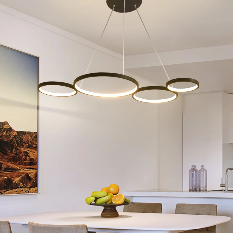  NEO Gleam White/Black Modern LED Pendant Lights for Dining Kitchen Room Living Room Żyrandol Hangin - 32830882006