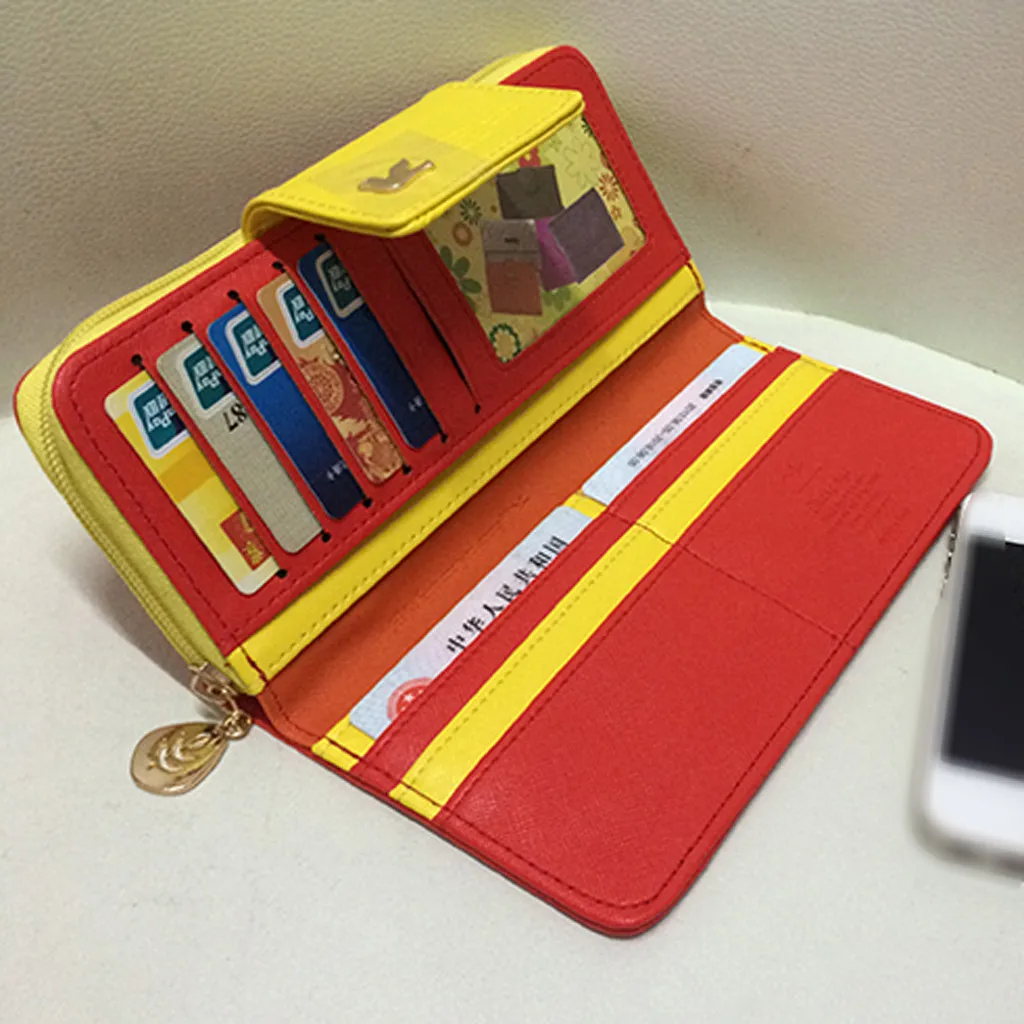 Big Capacity Women Purses Long Zipper Coin Purse Holder Wallets Ladies Clutch Change Purse Female Fly Bird Print Money 823