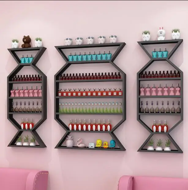 Nail rack, shelf display rack, iron nail polish shelf.