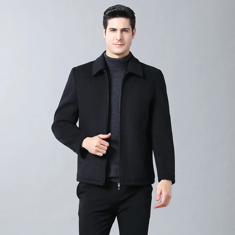 

Autumn & Winter Middle-aged Business Jacket Short Coat Daddy Clothes Woolen Coat Men's Middle-aged