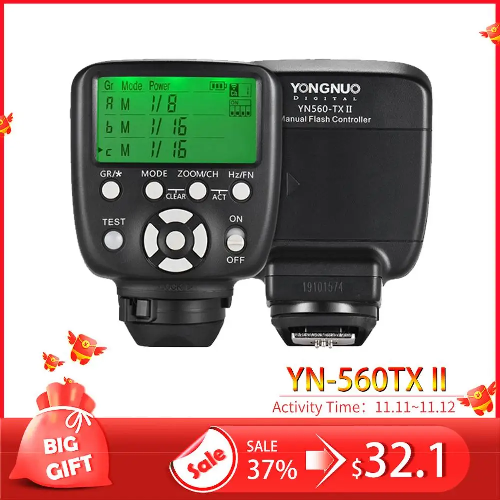 YN560TX II YN560-TX NII беспроводной контроллер вспышки и Commander для Yongnuo YN-560III YN560TX Speedlite для Nikon DSLR новейшие YN560TX II YN560-TX NII беспроводной контроллер вспышки и Commander для Yongnuo YN-560III YN560TX Speedlite для Nikon DSLR новейшие