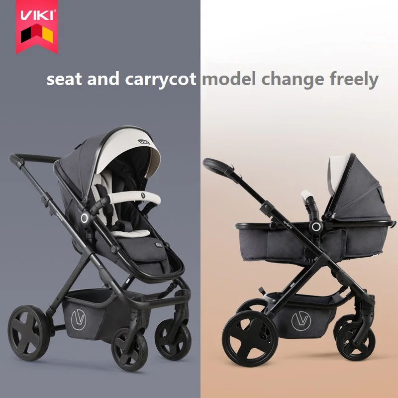 VIKI luxury 2 в 1 сиденье для детской коляски с люлькой kinderwagen коляска/коляска заднее