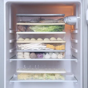 

Kitchen Large Portable Refrigerator Organizer Drain Fresh-keeping Storage Box Vegetable Fruit Sealed Frozen Storage Container