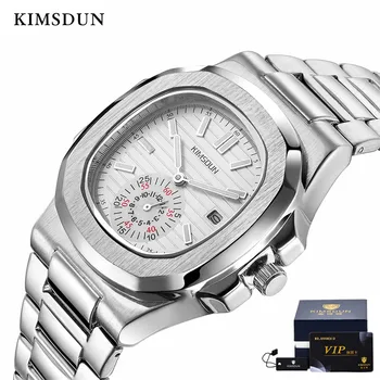 

Men's Quartz Watch KIMSDUN Brand Fashion Business Men's Watch Luxury Steel Band Date Display Male Clock Relogio