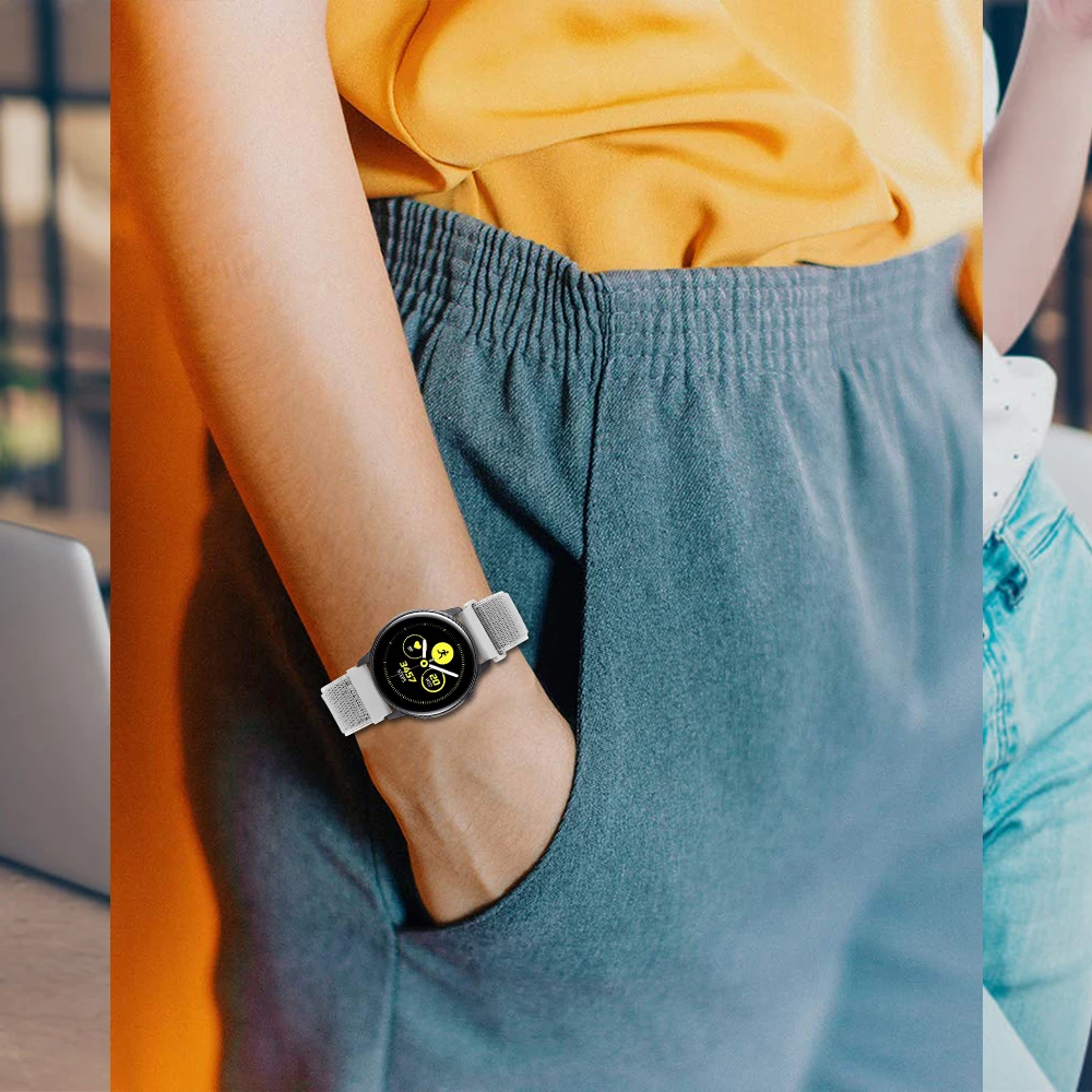 20 мм ремешок для часов Galaxy watch Active2 42 мм samsung gear S2 pulseira браслет для huawei watch 2 спортивный ремешок Amazfit bip Youth