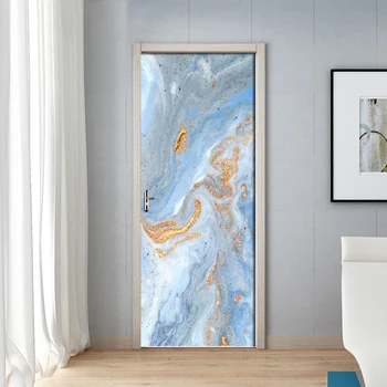 

Self Adhesive Renew Home Decor Door Sticker Golden Beach Print Art Waterproof Wallpaper Mural Wardrobe Renovation Decal Picture