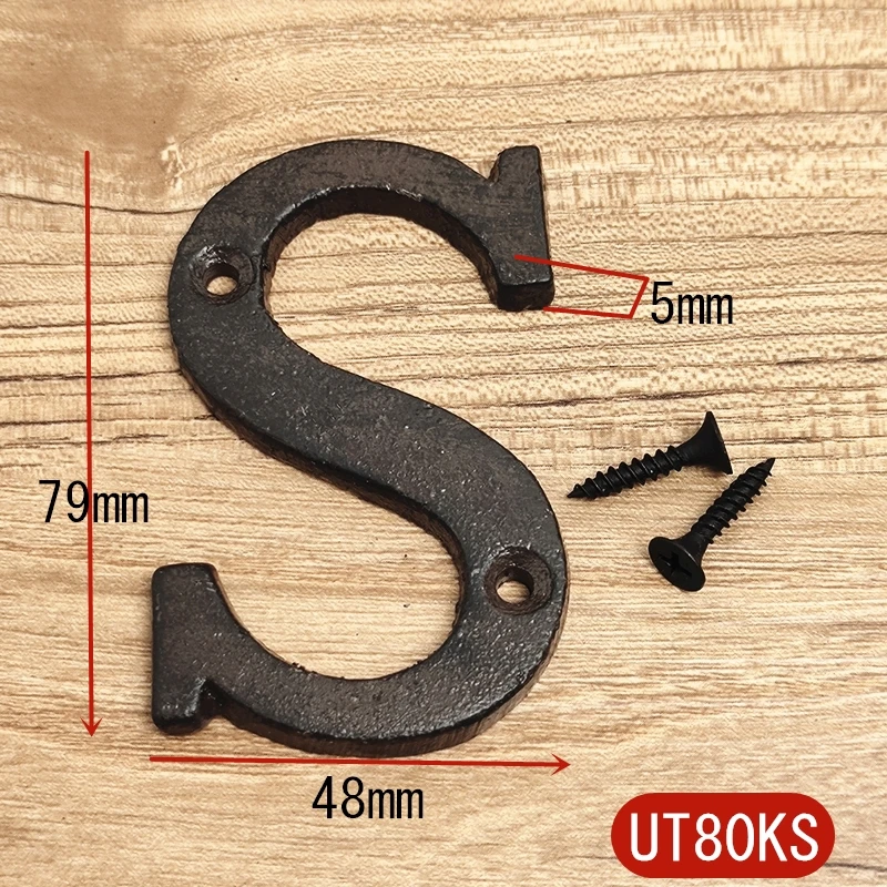 Metal Letters House Numbers Retro 3D Sign Cafe Wall Creative Cast Iron Decoration Doorplate Digital Arabic Furniture Hardware