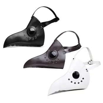 

Funny Plague Doctor Mask Bird Long Nose Beak PU Leather Halloween Party Costume Cosplay Prop