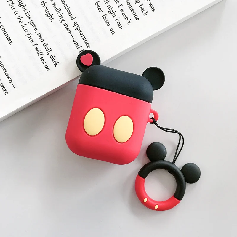 A2 Милый силиконовый чехол с рисунком Микки и Минни для Apple Airpods, чехол s, беспроводные Bluetooth наушники, сумки, защитный чехол, чехол, защита от потери - Цвет: A2