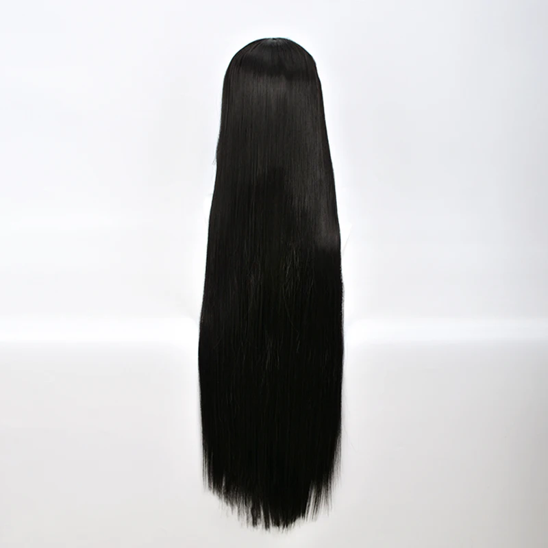 100cm Kakegurui Yumeko Jabami Cosplay Wigs Black Straight Heat Resistant Synthetic Hair Perucas Cosplay Wig With