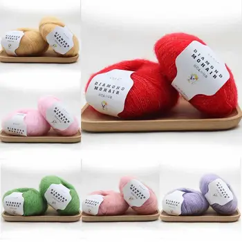 

25g Mohair Hand Knitting Yarn Faux Wool Warm Crochet Thread DIY Craft for Scarf